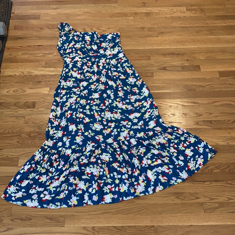 Size 16 Anthropology Floral One Shoulder Dress 👗